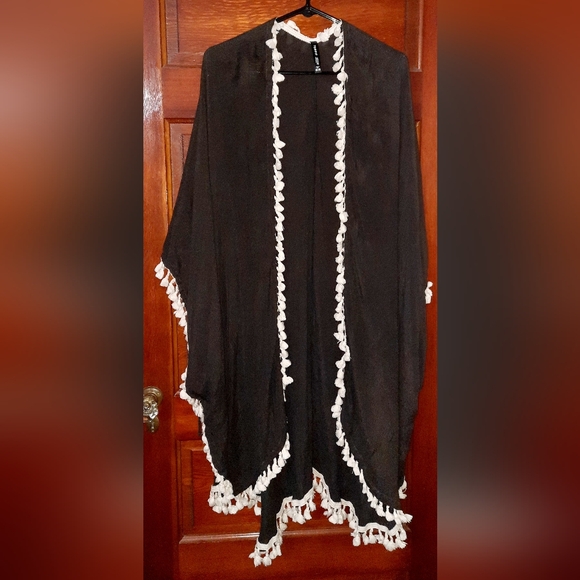 Torrid pom pom trim black cover up - Picture 2 of 6